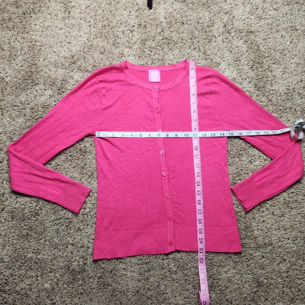 Beverly Hills Princess Pink Flower Buttons Sweater Cardigan - Picture 5 of 12